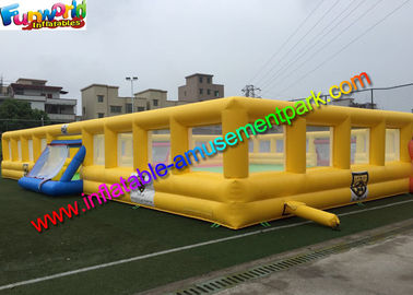 Customized Four Goal Inflatable Football Arena , Soapy Football Soccer Pitch