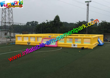 Customized Four Goal Inflatable Football Arena , Soapy Football Soccer Pitch