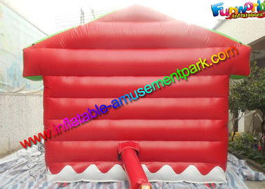 Customized Inflatable Christmas Decorations , PVC Inflatable Santa Grotto House