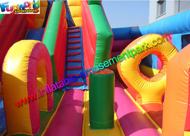 0.55mm PVC Giant inflatable slide , cute clown attractive inflatable slide for kids