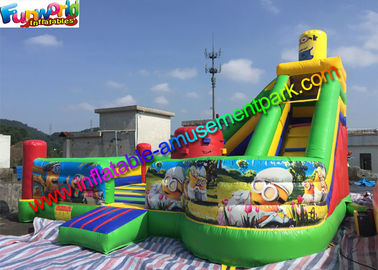 Outdoor Minion Inflatable Bouncer Slide , Funny Combo Slide 0.55mm PVC Tarpaulin