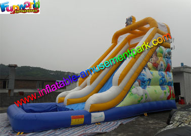 Customized Outdoor Inflatable Water Slides / Water Slide Pool With PVC Tarpaulin