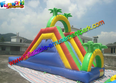 Customized Palm Tree Inflatable Water Slide Pool , Swimming Pool Slide With PVC