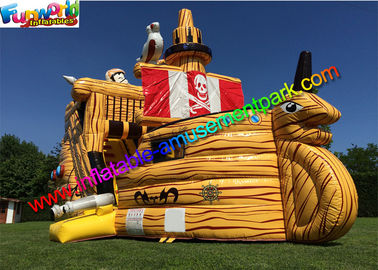 0.55mm Pvc Giant Inflatable Pirate Slide Cute Clown Attractive Inflatable Boat For Kids