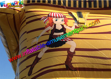 0.55mm Pvc Giant Inflatable Pirate Slide Cute Clown Attractive Inflatable Boat For Kids