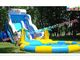 Huge Rent Commercial Inflatable Slide, Blue Sport Water Slide Pool For Adults