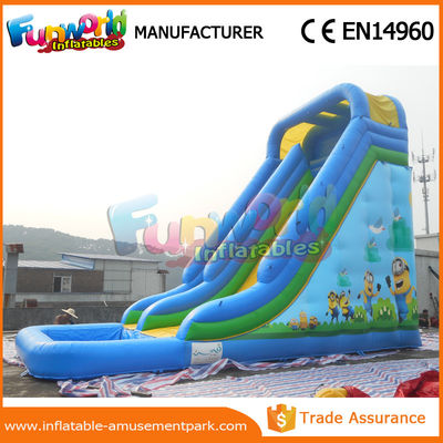 Durable  Outdoor Inflatable Water Slides Inflatable Bouncer Slide With Pool