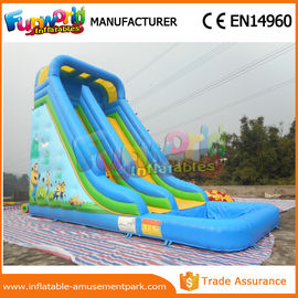 Durable Minion Outdoor Inflatable Water Slides Inflatable Bouncer Slide With Pool