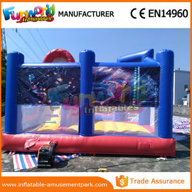 Customized Size Spiderman Inflatable Combo Jumping Castle With Slide / Pool