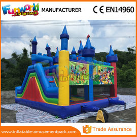 Lovely Mickey Mouse Inflatable Bouncer Slide For Park CE Certifications