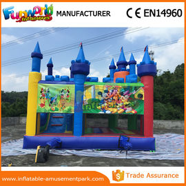 Lovely Mickey Mouse Inflatable Bouncer Slide For Park CE Certifications