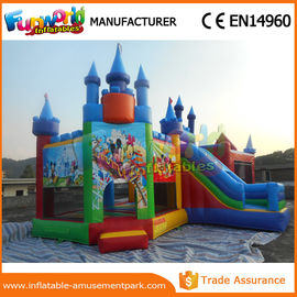 Lovely Mickey Mouse Inflatable Bouncer Slide For Park CE Certifications