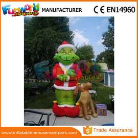 Mini Oxford cloth Green Airblown Inflatable Grinch Inflatable Christmas Grinch With Dog