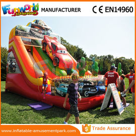 Colorful 0.55mm PVC Car shape Giant Inflatable Water Slide 1 Year Warranty