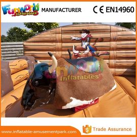 Large Inflatable Sports Games Mechanical Rodeo Bull Inflatable Brown Mechanical Bull