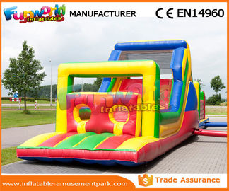 Giant Colorful Inflatable Kids Obstacle Course 0.55 MM PVC Tarpaulin With Air Blower