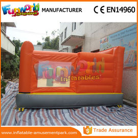 Small Cute Orange Commercial Bouncy Castles 0.55mm PVC Tarpaulin For Kids