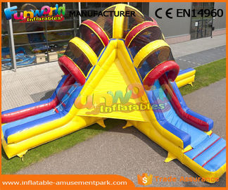 Funny Commercial Inflatable Slide For Kids , Three Lane Inflatable Dry Slide