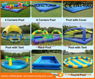 Heat Sealed Inflatable Swimming Pool Wet Deep Rectangle Pool 0.9mm PVC Tarpaulin