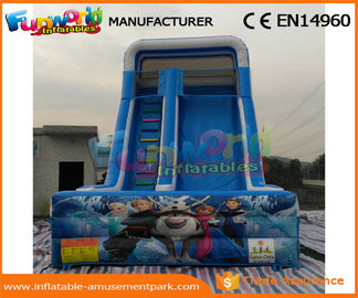 Blue PVC Tarpaulin Frozen Commercial Inflatable Slide Inflatable Dry Slide for Kids