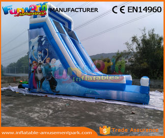 Blue PVC Tarpaulin Frozen Commercial Inflatable Slide Inflatable Dry Slide for Kids