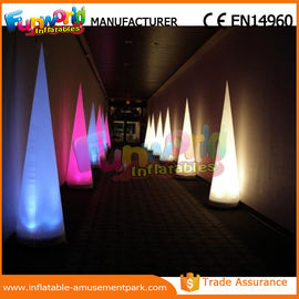 3m Height Oxford Inflatable LED Lighting Cone For Event / Party Decoration