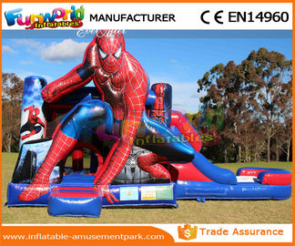 Black and white Inflatable Bouncer Slide / spiderman bouncy jumping castles