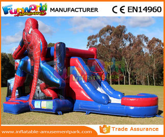 Black and white Inflatable Bouncer Slide / spiderman bouncy jumping castles