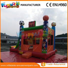 Commercial PVC Football Inflatable Bouncer Slide , toddler bounce house