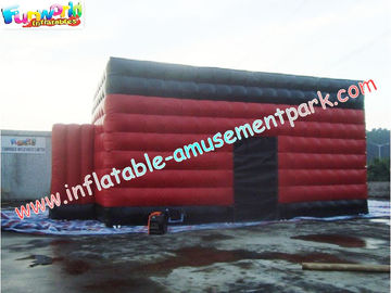 Red Durable Inflatable Party Tent PVC Coated Nylon With Cube Design