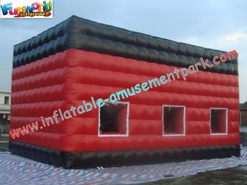 Red Durable Inflatable Party Tent PVC Coated Nylon With Cube Design