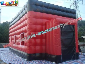 Red Durable Inflatable Party Tent PVC Coated Nylon With Cube Design