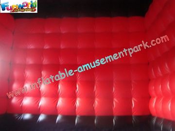 Red Durable Inflatable Party Tent PVC Coated Nylon With Cube Design