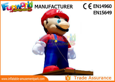 PVC Coated Nylon 3 - 8m Advertising Inflatables Mario Model / Inflatable Cartoon Characters