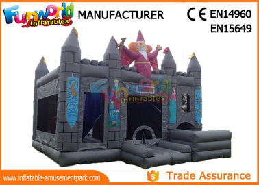 Gray Kids Inflatable Castle / Blow Up Bouncer Slide For Kindergarten / Amusement Park