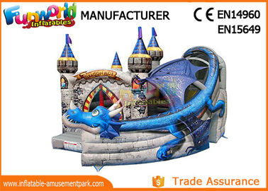 0.55mm PVC Tarpaulin Dragon Bouncer House With Slide / Inflatable Bouncer Castle