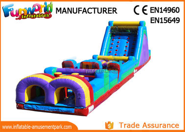 0.55 MM PVC Tarpaulin Inflatable Obstacle Course ,  Inflatable Climbing Wall And Slide