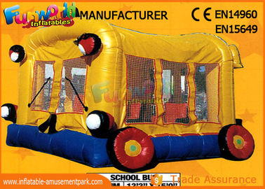 Customized Interactive Inflatable Bouncer Slide School Bus Shaped