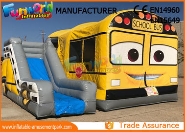 Customized Interactive Inflatable Bouncer Slide School Bus Shaped