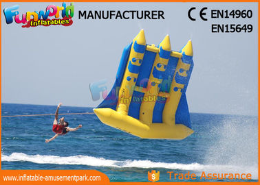 0.9mm PVC Tarpaulin Inflatable Water Toys For Adults / Lake Flying Fish Water Sport