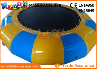 0.9mm PVC Hot Welding Inflatable Water Toys / Blow Up Trampoline With Logo Printing