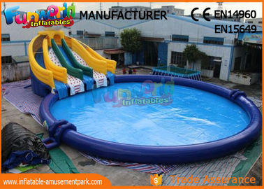 0.9mm PVC Tarpaulin Inflatable Commercial Water Park With Slide