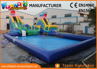 0.9mm PVC Tarpaulin Inflatable Commercial Water Park With Slide
