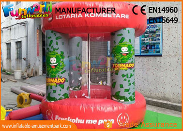 Red PVC Tarpaulin Advertising Inflatables / Cash Machine Inflatable Money Booth