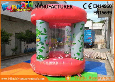 Red PVC Tarpaulin Advertising Inflatables / Cash Machine Inflatable Money Booth