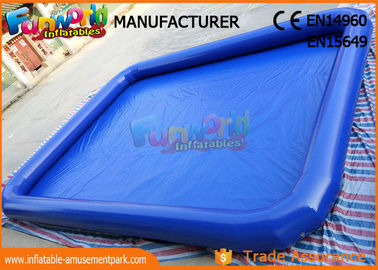 Large Blue PVC tarpaulin Inflatable Water Pools Square / Round Shape