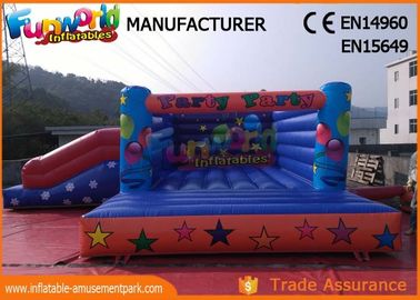 Waterproof Inflatable Jumping Bounce With Slide For Playground / Theme Park