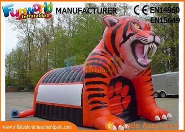 Giant Inflatable Tiger Mascot Inflatable Football Helmet Tunnel For Events