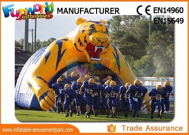 Giant Inflatable Tiger Mascot Inflatable Football Helmet Tunnel For Events