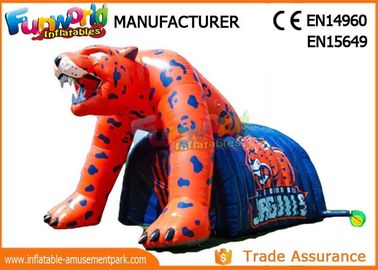 Giant Inflatable Tiger Mascot Inflatable Football Helmet Tunnel For Events